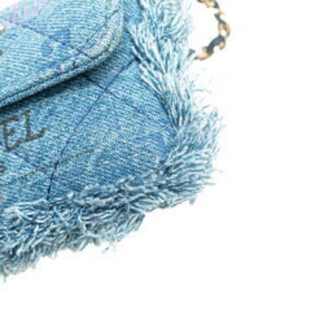 Chanel Blue Indigo Coco Shoulder Denim Matelasse Bag Chain Mark - Picture 4 of 6